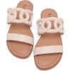 image:imageWide Width Sandals for Women Summer Slide Sandals Casual Wide Feet Slides Comfort Strap Slip on Sandals Open Toe Beach Womens SandalNude Pu 8007