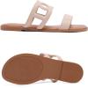 image:imageWide Width Sandals for Women Summer Slide Sandals Casual Wide Feet Slides Comfort Strap Slip on Sandals Open Toe Beach Womens SandalNude Pu 8007