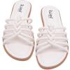 image:imageWide Width Sandals for Women Summer Slide Sandals Casual Wide Feet Slides Comfort Strap Slip on Sandals Open Toe Beach Womens SandalWhite Pu 8006