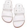 image:imageWide Width Sandals for Women Summer Slide Sandals Casual Wide Feet Slides Comfort Strap Slip on Sandals Open Toe Beach Womens SandalWhite Pu 8007