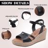 image:imageWide Width Wedge Sandals for Women Ankle Strap Open Toe Casual Summer Shoes Platform Espadrille Wedge Dressy Womens SandalsBlack 014