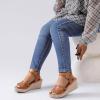 image:imageWide Width Wedge Sandals for Women Ankle Strap Open Toe Casual Summer Shoes Platform Espadrille Wedge Dressy Womens SandalsBrown 014