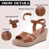 image:imageWide Width Wedge Sandals for Women Ankle Strap Open Toe Casual Summer Shoes Platform Espadrille Wedge Dressy Womens SandalsBrown 014