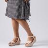 image:imageWide Width Wedge Sandals for Women Ankle Strap Open Toe Casual Summer Shoes Platform Espadrille Wedge Dressy Womens SandalsNude 509