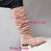 image:imageWomens Extra Wide Calf Knee High Boots True Wide Width Long Slouchy Boots for Ladies Low Flat Heel Casual Combat Tall Boots for WomenBeige Mf 368