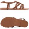 image:imageWide Width Sandals for Women Summer Casual Braided Wide Feet Flat Slides Sandal Comfort Slip on Sandals Open Toe Beach Shoes for WomenTan Pu 8010