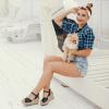 image:imageWide Width Wedge Sandals for Women Ankle Strap Cute Bowknot Open Toe Summer Shoes Platform Espadrille Wedge Dressy Women SandalsBlack 8011