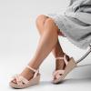 image:imageWide Width Wedge Sandals for Women Ankle Strap Cute Bowknot Open Toe Summer Shoes Platform Espadrille Wedge Dressy Women SandalsNude 9001