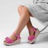 image:imageWide Width Wedge Sandals for Women Ankle Strap Cute Bowknot Open Toe Summer Shoes Platform Espadrille Wedge Dressy Women SandalsPink 9001