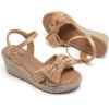 image:imageWide Width Wedge Sandals for Women Ankle Strap Cute Bowknot Open Toe Summer Shoes Platform Espadrille Wedge Dressy Women SandalsTan 9001