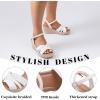 image:imageWide Width Wedge Sandals for Women Ankle Strap Cute Bowknot Open Toe Summer Shoes Platform Espadrille Wedge Dressy Women SandalsWhite 8011