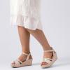 image:imageWide Width Wedge Sandals for Women Ankle Strap Open Toe Casual Summer Shoes Platform Espadrille Wedge Dressy Womens SandalsTaupe 8014