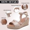 image:imageWide Width Wedge Sandals for Women Ankle Strap Open Toe Casual Summer Shoes Platform Espadrille Wedge Dressy Womens SandalsTaupe 8014