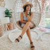 image:imageWide Width Wedge Sandals for Women Braided Ankle Strap Buckle Open Toe Summer Shoes Platform Espadrille Wedge Beach Women SandalsBlack 0903