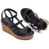 image:imageWide Width Wedge Sandals for Women Comfortable Ankle Strap Open Toe Summer Shoes Platform Wedge Dressy Women SandalsBlack 8001