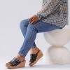 image:imageWide Width Wedge Sandals for Women Summer Platform Comfort Slip on Sandal Casual Outdoor Womens SandalsBlack 8013