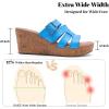 image:imageWide Width Wedge Sandals for Women Summer Platform Comfort Slip on Sandal Casual Outdoor Womens SandalsBlue 8013