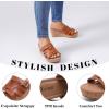 image:imageWide Width Wedge Sandals for Women Summer Platform Comfort Slip on Sandal Casual Outdoor Womens SandalsBrown 8013