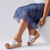 image:imageWide Width Wedge Sandals for Women Summer Platform Comfort Slip on Sandal Casual Outdoor Womens SandalsWhite 8013