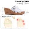 image:imageWide Width Wedge Sandals for Women Summer Platform Comfort Slip on Sandal Casual Outdoor Womens SandalsWhite 8013
