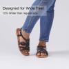 image:imageWide Width Sandals for Women Summer Flat Slides Casual Braided Wide Feet Sandal Comfort Slip on Sandals Open Toe Beach Shoes for WomenBlack Pu 8010