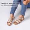 image:imageWide Width Sandals for Women Summer Flat Slides Casual Braided Wide Feet Sandal Comfort Slip on Sandals Open Toe Beach Shoes for WomenNude Pu 8010