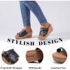 image:imageWide Width Wedges Sandals for Women Summer Platform Wedge Heels Comfort Slip on Sandal Casual Outdoor Womens SandalsBlack 8013