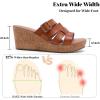 image:imageWide Width Wedges Sandals for Women Summer Platform Wedge Heels Comfort Slip on Sandal Casual Outdoor Womens SandalsBrown 8013