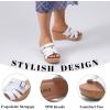 image:imageWide Width Wedges Sandals for Women Summer Platform Wedge Heels Comfort Slip on Sandal Casual Outdoor Womens SandalsWhite 8013