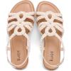 image:imageWide Width Sandals for Women Summer Flat Slides Casual Braided Wide Feet Sandal Comfort Slip on Sandals Open Toe Beach Shoes for WomenNude Pu 8010