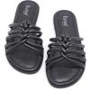 image:imageWide Width Sandals for Women Summer Wide Feet Flat Slides Sandals Casual Comfort Strap Slip on Sandals Open Toe Beach Womens SandalBlack Pu 8006