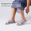 image:imageWide Width Sandals for Women Summer Wide Feet Flat Slides Sandals Casual Comfort Strap Slip on Sandals Open Toe Beach Womens SandalBlue Pu 8007