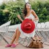 image:imageWide Width Sandals for Women Summer Wide Feet Slides Sandal Casual Flat Slides Comfort Braided Slip on Sandals Beach Shoes for WomenPink Pu 774