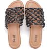 image:imageWide Width Sandals for Women Summer Wide Feet Slides Sandal Casual Flat Slides Comfort Braided Slip on Sandals Beach Shoes for WomenBlack Pu 8008