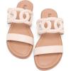 image:imageRuiee Wide Width Sandals for Women Summer Wide Feet Flat Slides Sandals Casual Comfort Strap Slip on Sandals Open Toe Beach Womens SandalNude Pu 8007