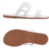 image:imageRuiee Wide Width Sandals for Women Summer Wide Feet Flat Slides Sandals Casual Comfort Strap Slip on Sandals Open Toe Beach Womens SandalWhite Pu 8007