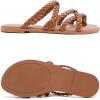 image:imageRuiee Wide Width Sandals for Women Summer Wide Feet Flip Flops Flat Slide Sandals Casual Braided Slides Comfort Slip on Thong Womens Beach SandalBrown Pu 780