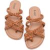 image:imageRuiee Wide Width Sandals for Women Summer Wide Feet Flip Flops Flat Slide Sandals Casual Braided Slides Comfort Slip on Thong Womens Beach SandalBrown Pu 780