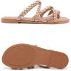 image:imageRuiee Wide Width Sandals for Women Summer Wide Feet Flip Flops Flat Slide Sandals Casual Braided Slides Comfort Slip on Thong Womens Beach SandalGold Pu 780