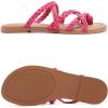 image:imageRuiee Wide Width Sandals for Women Summer Wide Feet Flip Flops Flat Slide Sandals Casual Braided Slides Comfort Slip on Thong Womens Beach SandalPink Pu 780