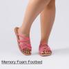 image:imageRuiee Wide Width Sandals for Women Summer Wide Feet Flip Flops Flat Slide Sandals Casual Braided Slides Comfort Slip on Thong Womens Beach SandalPink Pu 780