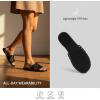 image:imageRuiee Wide Width Sandals for Women Summer Wide Feet Slides Sandal Casual Flat Slides Comfort Braided Slip on Sandals Beach Shoes for WomenBlack Pu 774
