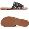 image:imageRuiee Wide Width Sandals for Women Summer Wide Feet Slides Sandal Casual Flat Slides Comfort Braided Slip on Sandals Beach Shoes for WomenBlack Pu 8008