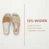 image:imageRuiee Wide Width Sandals for Women Summer Wide Feet Slides Sandal Casual Flat Slides Comfort Braided Slip on Sandals Beach Shoes for WomenGold Pu 774