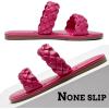 image:imageRuiee Wide Width Sandals for Women Summer Wide Feet Slides Sandal Casual Flat Slides Comfort Braided Slip on Sandals Beach Shoes for WomenHot Pink 2002