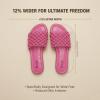 image:imageRuiee Wide Width Sandals for Women Summer Wide Feet Slides Sandal Casual Flat Slides Comfort Braided Slip on Sandals Beach Shoes for WomenPink Pu 774