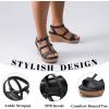image:imageRuiee Wide Width Wedge Sandals for Women Comfortable Ankle Strap Open Toe Summer Shoes Platform Wedge Dressy Women SandalsBlack 8001