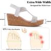 image:imageRuiee Wide Width Wedge Sandals for Women Comfortable Ankle Strap Open Toe Summer Shoes Platform Wedge Dressy Women SandalsWhite 8012