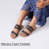 image:imageRuiee Wide Width Sandals for Women Summer Wide Feet Flat Slides Fashion Casual Comfort Strap Slip on Open Toe Breathable Beach ShoesBlack Pu 8007