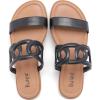 image:imageRuiee Wide Width Sandals for Women Summer Wide Feet Flat Slides Fashion Casual Comfort Strap Slip on Open Toe Breathable Beach ShoesBlack Pu 8007